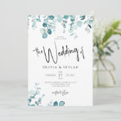 ボミニマルタニカルQRコードRSVPすべて一つ結婚で 招待状 (スタンド正面)