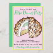 ボムベ焼いたアラスカレトロディナーパーティーデザート食品 招待状 (正面/裏面)