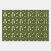 ボメリー王室のタニカルフェスティバルグリーンレッド金ゴールド ラッピングペーパーシート (正面)