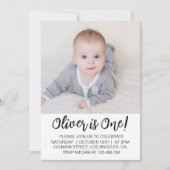 ボモダンイミニマルー誕生日写真招待状 招待状 (正面)