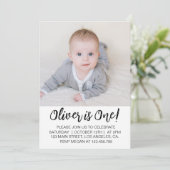 ボモダンイミニマルー誕生日写真招待状 招待状 (スタンド正面)