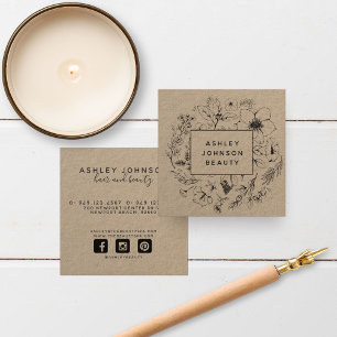 ボモダンタニカルクラフトとブラックフローラ スクエア名刺