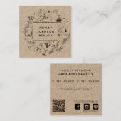 ボモダンタニカルクラフトとブラックフローラ スクエア名刺 (正面/裏面)