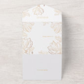 ボモダンタニカルゴールデン自然結婚フローラ オールインワン招待状 (外側)