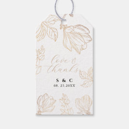 ボモダンタニカルゴールデン自然結婚フローラ ギフトタグ