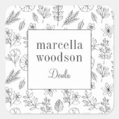 ボモダンタニカルフローラドゥラスクエアビジネスカード スクエアシール (正面)