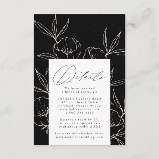 ボモダンタニカルフローラブ結婚ラック詳細 エンクロージャーカード (正面)