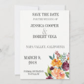 ボモダンタニカルフローラ日付を保存結婚する セーブザデート (裏面)