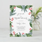 ボモダンタニカルボーダークリスマスブライダルシャワー 招待状 (スタンド正面)