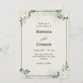 ボモダンタニカルミニマル結婚式招待状 招待状 (正面/裏面)