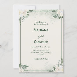 ボモダンタニカルミニマル結婚式招待状 招待状