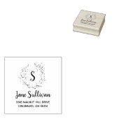 ボモダンタニカルモノグラムカスタム差出人住所 ラバースタンプ (押印)