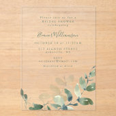 ボモダンタニカルユーカリプトゥスボホブライダルシャワー アクリル招待状 (正面)