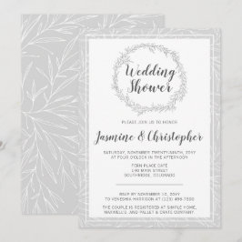 ボモダンタニカルリースウェディングシャワー招待状 招待状