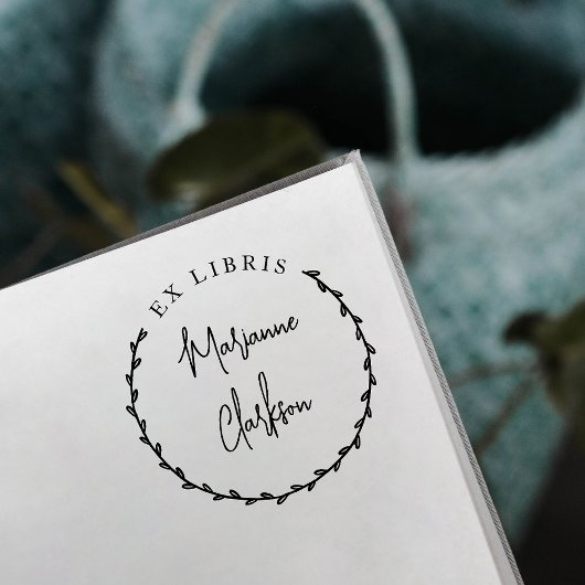 ボモダンタニカルリース名前をカスタムするエクリスセルフ ラバースタンプ