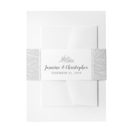 ボモダンタニカルリーフシルバー結婚式招待状 招待状ベリーバンド