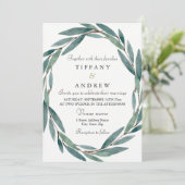ボモダンタニカルリーフリース結婚式招待状 招待状 (スタンド正面)