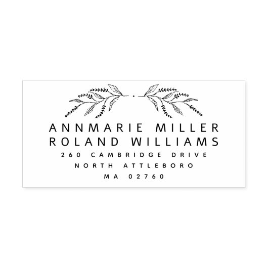 ボモダンタニカル姓差出人住所 セルフインキングスタンプ (デザイン)