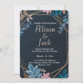 ボモダンタニカル幾何フレ結婚ーム 招待状 (正面)