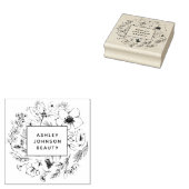 ボモダンタニカル赤面とブラックスクエア ラバースタンプ (押印)