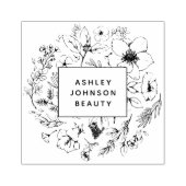 ボモダンタニカル赤面とブラックスクエア ラバースタンプ (インプリント)