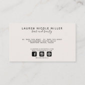 ボモダンタニカル赤面白黒スクリプトイニシャル 名刺 (裏面)