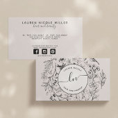 ボモダンタニカル赤面白黒スクリプトイニシャル 名刺