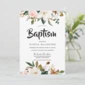 ボモダンタニカル赤面&ホワイトフローラバプテスマ 招待状 (スタンド正面)