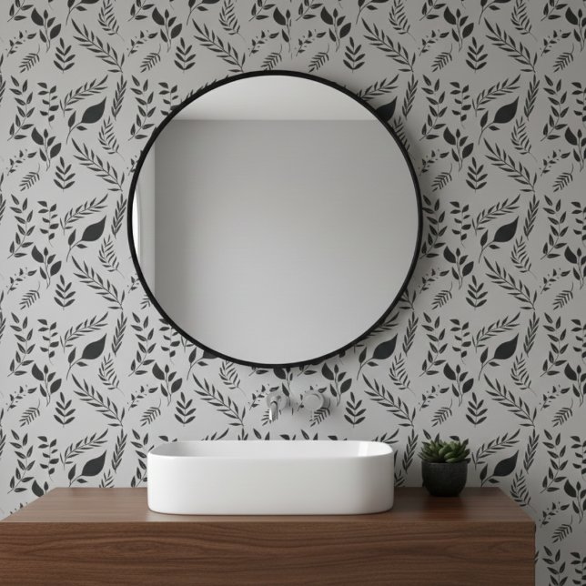 ボモダンタニカル離れパターン薄いグレー 壁紙 (クリエイターアップロード済み)