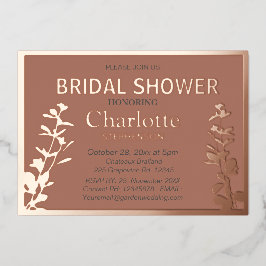 ボモダンタニ葉ックブライダルシャワー 箔招待状