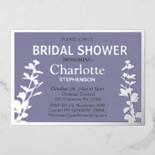 ボモダンタニ葉ックブライダルシャワー 箔招待状 (正面)