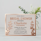 ボモダンタニ葉ックブライダルシャワー 箔招待状 (立ち正面)