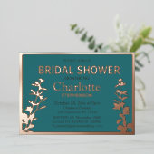 ボモダンタニ葉ックブライダルシャワー 箔招待状 (立ち正面)