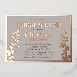 ボモダンタニ葉ックブライダルシャワー 箔招待状