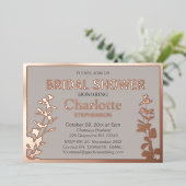 ボモダンタニ葉ックブライダルシャワー 箔招待状 (立ち正面)