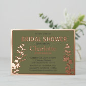 ボモダンタニ葉ックブライダルシャワー 箔招待状 (立ち正面)