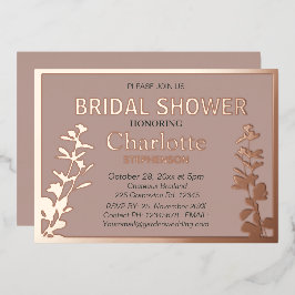 ボモダンタニ葉ックブライダルシャワー 箔招待状