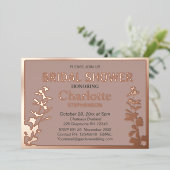 ボモダンタニ葉ックブライダルシャワー 箔招待状 (立ち正面)