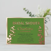 ボモダンタニ葉ックブライダルシャワー 箔招待状 (立ち正面)