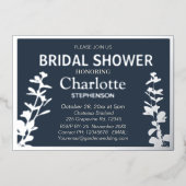 ボモダンタニ葉ックブライダルシャワー 箔招待状 (正面)