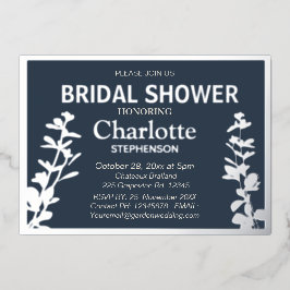 ボモダンタニ葉ックブライダルシャワー 箔招待状