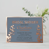 ボモダンタニ葉ックブライダルシャワー 箔招待状 (立ち正面)