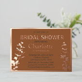 ボモダンタニ葉ックブライダルシャワー 箔招待状 (立ち正面)