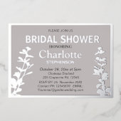 ボモダンタニ葉ックブライダルシャワー 箔招待状 (正面)