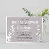 ボモダンタニ葉ックブライダルシャワー 箔招待状 (立ち正面)