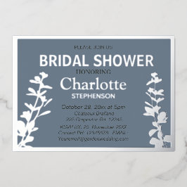 ボモダンタニ葉ックブライダルシャワー 箔招待状