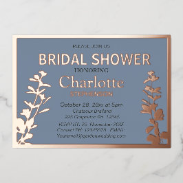 ボモダンタニ葉ックブライダルシャワー 箔招待状