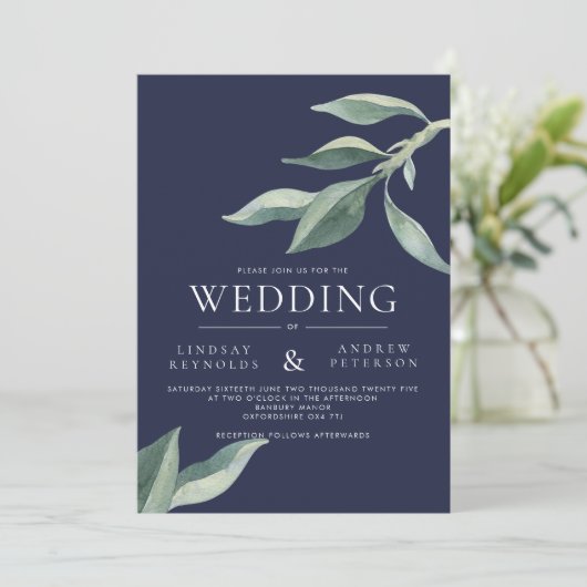 ボモダンタニ葉ック結婚式招待状 招待状 (スタンド正面)