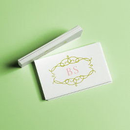 ボモダンホエレガントグリーンフレームモノグラム 名刺