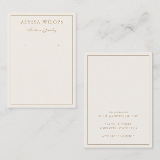 ボモダンホエレガントジュエリーイヤリング表示カード 名刺 (正面/裏面)